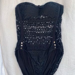 Robin Piccone crochet one piece bathing suit